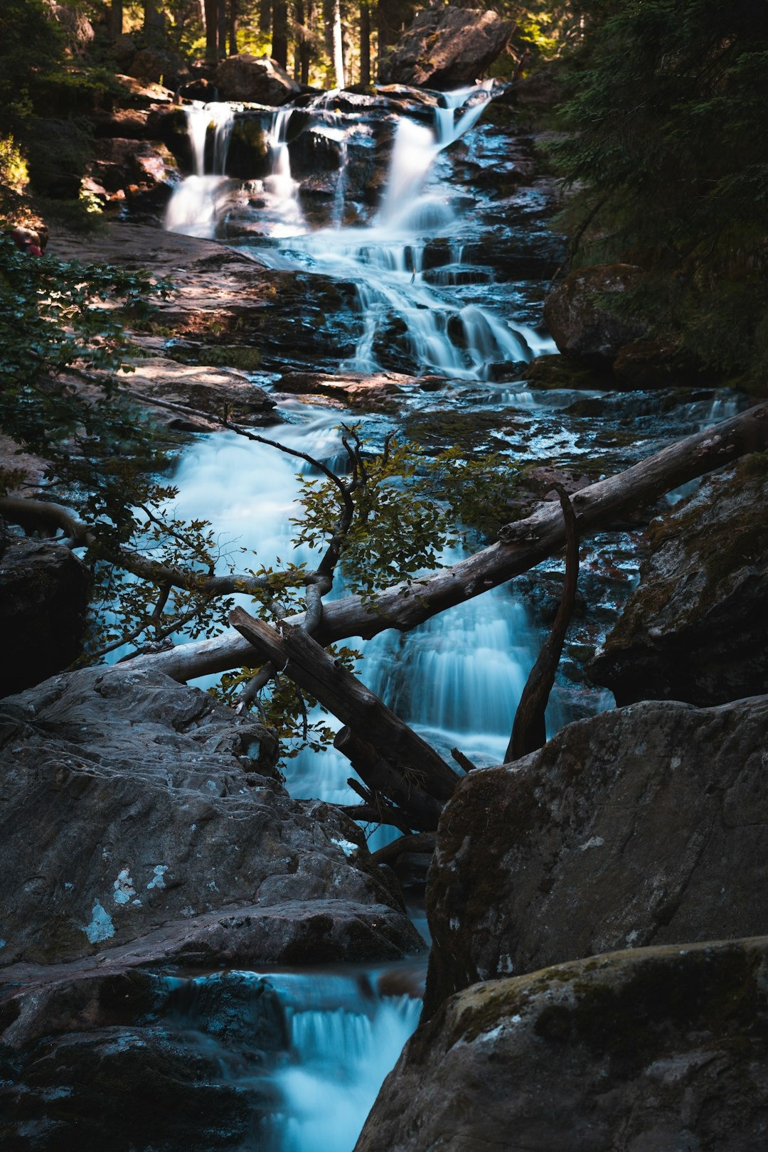 a waterfall over rocks